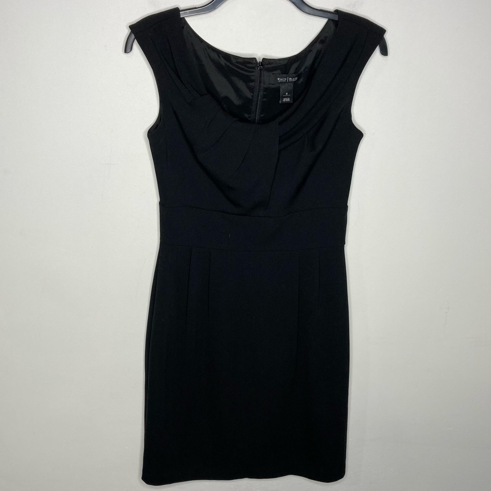 White House Black Market black sheath dress fitted dress size 4‎